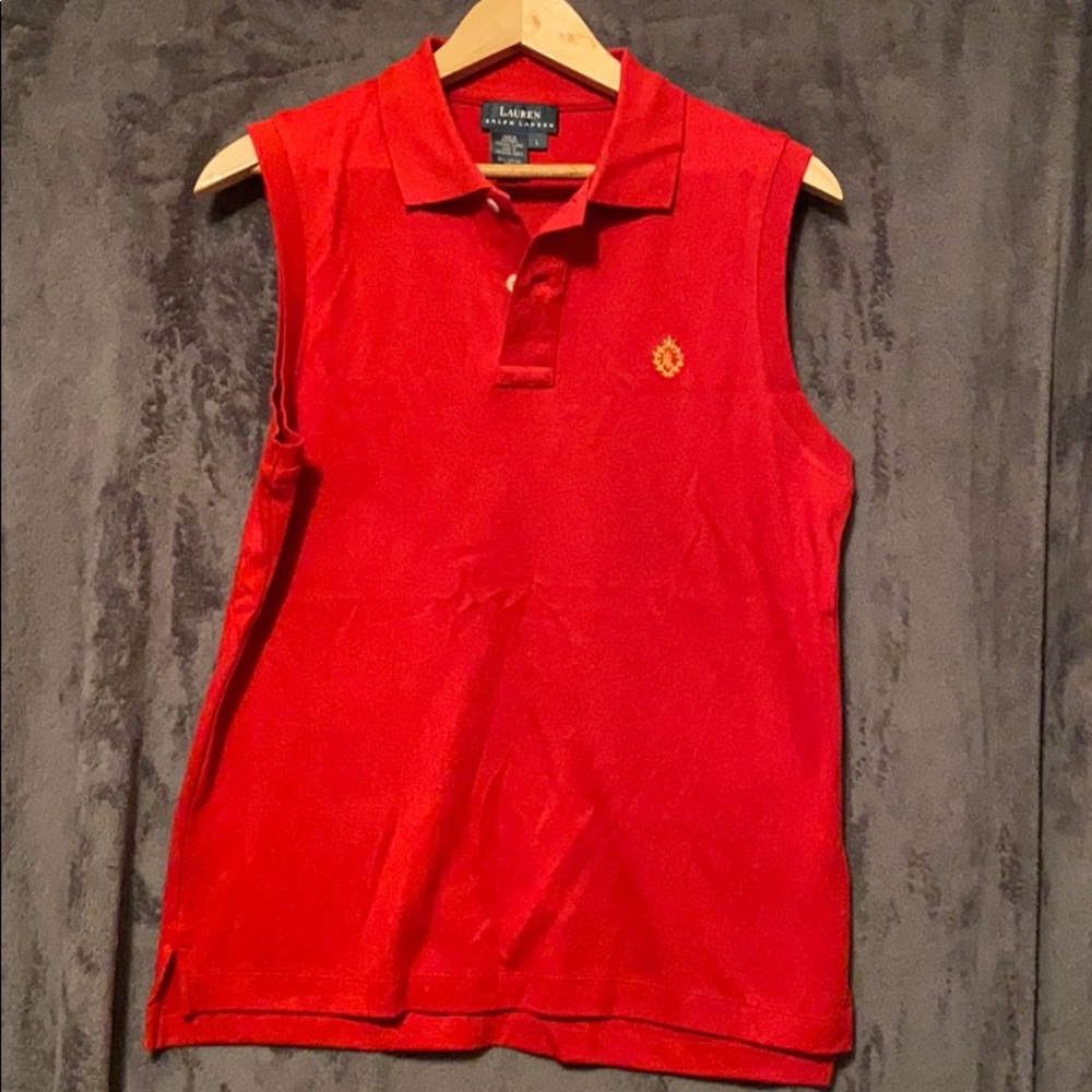 Vtg Ralph Lauren Large Red Tanktop